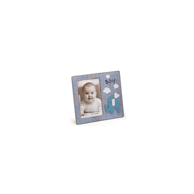 Dětský dřevěný fotorámeček 10x15 BABYFANT modrý