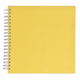 Spirálové fotoalbum LINEN Scrapbook 25x25/50 žluté