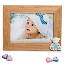 Dětský dřevěný fotorámeček 13x18 BABY BEAR modrý