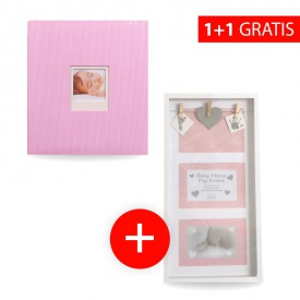 Akce 1+1: Dětské album na růžky BAMBINIS růžové + Rámeček na více fotek BPD růžový navíc