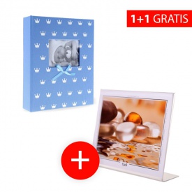 Akce 1+1: Dětské fotoalbum 10x15/304 MIRACLE Modré + Akrylový rámeček 13x9cm šířka navíc