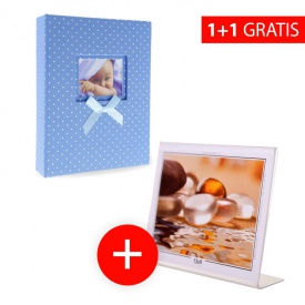Akce 1+1: Dětské fotoalbum 10x15/304 DREAMLAND Modré + Akrylový rámeček 13x9cm šířka navíc