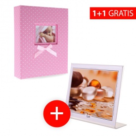 Akce 1+1: Dětské album 10x15/304 DREAMLAND růžové + Akrylový rámeček 13x9cm šířka navíc